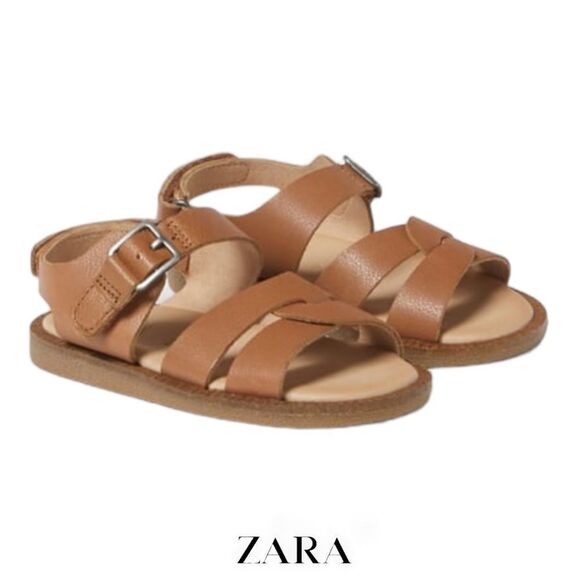 ZARA Kids | Brown | LEATHER SANDALS - Picture 1 of 9